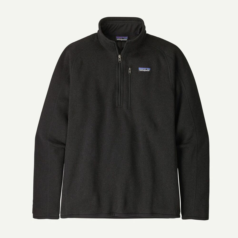 Patagonia Men's Better Sweater Black Quarter Zip Fleece Pullover Outdoor Size L